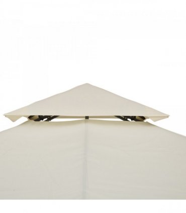Gazebo Replacement Canopy 3x3 m Cream White Roof Top Cover 2-Tier Tent