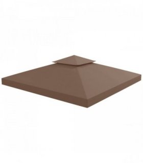 3x3 m Double-Tier Canopy Top Replacement-Coffee