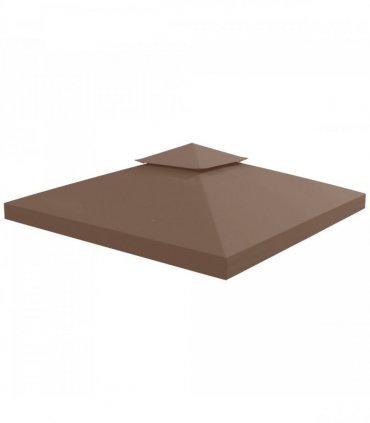 3x3 m Double-Tier Canopy Top Replacement-Coffee