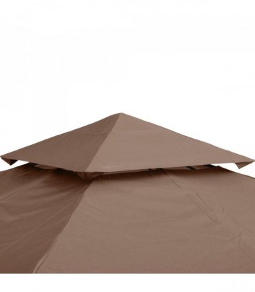 3x3 m Double-Tier Canopy Top Replacement-Coffee
