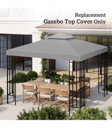 3 x 3(m) Gazebo Canopy Roof Top Replacement Cover Light Grey (TOP ONLY)