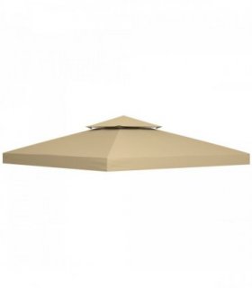 3 x 3(m) Gazebo Canopy Roof Top Replacement Cover Spare Part Deep Beige