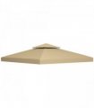 3 x 3(m) Gazebo Canopy Roof Top Replacement Cover Spare Part Deep Beige