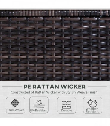6 PCS Rattan Funiture Set-Brown/Beige — Colour: Brown, beige, Green, white