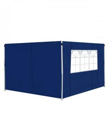 3m Gazebo Exchangeable Side Panel Panels W/ Window-Blue