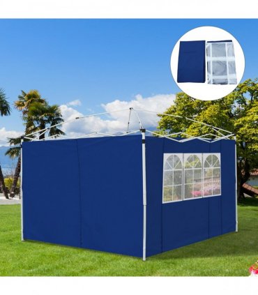 3m Gazebo Exchangeable Side Panel Panels W/ Window-Blue