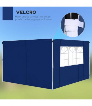 3m Gazebo Exchangeable Side Panel Panels W/ Window-Blue