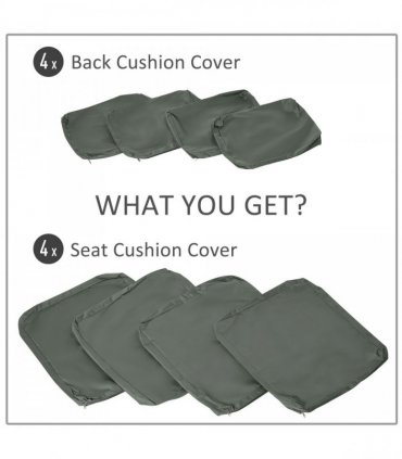 Cushion Cover Replacement Patio Rattan Furniture Seat Cover Grey — Colour: Deep Grey