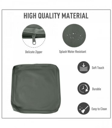 Cushion Cover Replacement Patio Rattan Furniture Seat Cover Grey — Colour: Deep Grey