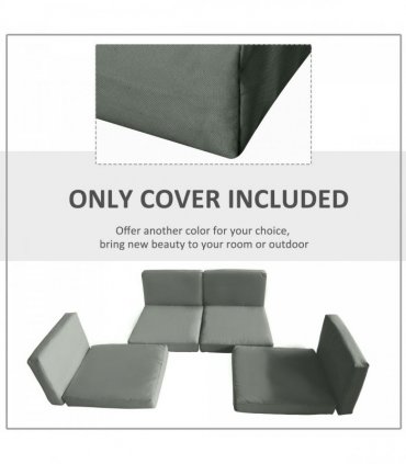 Cushion Cover Replacement Patio Rattan Furniture Seat Cover Grey — Colour: Deep Grey