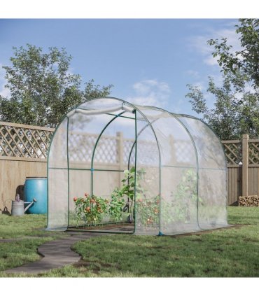 Walk in Transparent Greenhouse, Steel Frame, S size — Size: 2.5m x 2m x 2m