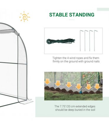 Walk in Transparent Greenhouse, Steel Frame, S size — Size: 2.5m x 2m x 2m