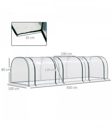 Mini Portable Gardening Flower Plants Greenhouse Warm House — Colour: Dark Green, Size: 350cm x 100cm x 80cm