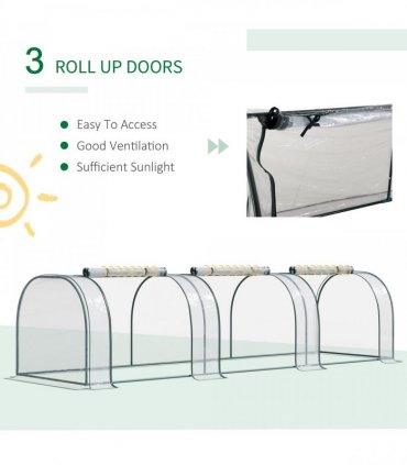 Mini Portable Gardening Flower Plants Greenhouse Warm House — Colour: Dark Green, Size: 350cm x 100cm x 80cm
