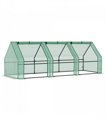Mini Greenhouse Garden Planter Zipper Doors Portable 270 x 90 x 90cm — Size: 270cm x 90cm x 90cm