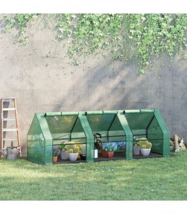 Mini Greenhouse Garden Planter Zipper Doors Portable 270 x 90 x 90cm — Size: 270cm x 90cm x 90cm