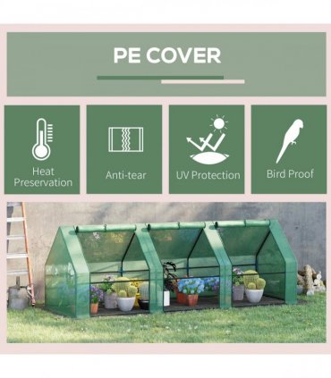 Mini Greenhouse Garden Planter Zipper Doors Portable 270 x 90 x 90cm — Size: 270cm x 90cm x 90cm