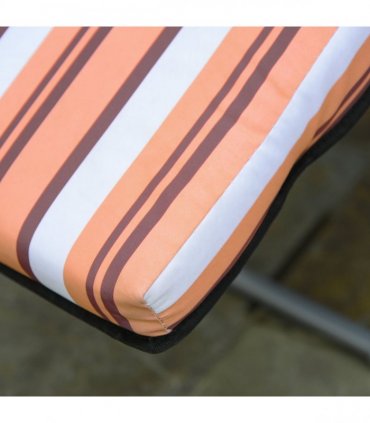 2Pc Folding Sun Loungers Set-Orange/Brown — Colour: Orange & White