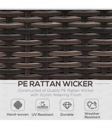 Rattan Garden Sofa Set, 8 Pcs-Brown