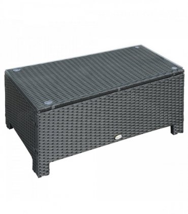 Rattan Coffee Table-Black