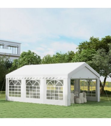 Gazebo, Steel Frame, Water Resistant, size 6x4 m-Whtie — Size: 6m x 4m x 2.8m