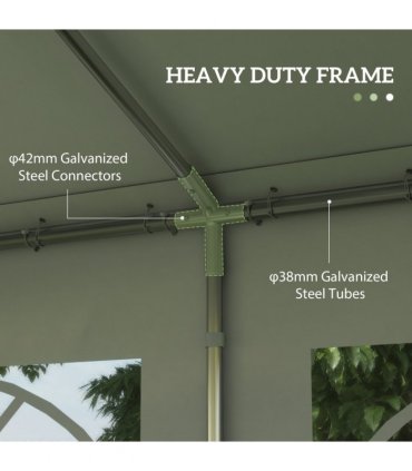 Gazebo, Steel Frame, Water Resistant, size 6x4 m-Whtie — Size: 6m x 4m x 2.8m