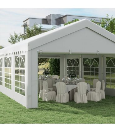 Gazebo, Steel Frame, Water Resistant, size 6x4 m-Whtie — Size: 6m x 4m x 2.8m