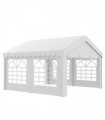 Gazebo Marquee Party Tent, Steel Frame, 4x4 m-White — Size: 4m x 4m x 2.8m