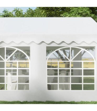 Gazebo Marquee Party Tent, Steel Frame, 4x4 m-White — Size: 4m x 4m x 2.8m