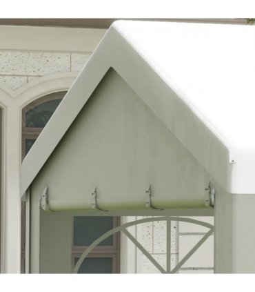 Gazebo Marquee Party Tent, Steel Frame, 4x4 m-White — Size: 4m x 4m x 2.8m