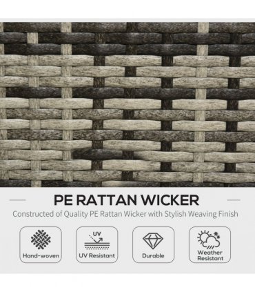 5 Pieces Rattan Sofa Set Wicker Sectional Cushion Patio Grey Garden — Colour: Mixed Grey