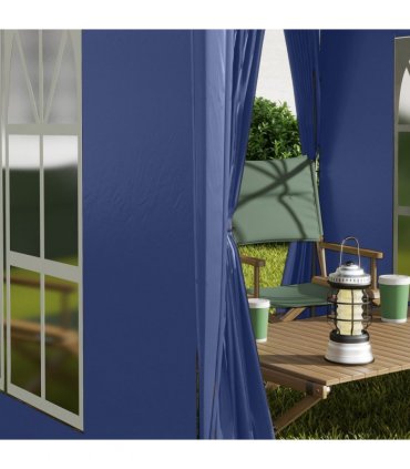 2x2m Garden Pop Up Gazebo Party Tent W/Carrying Case 2 Walls 2 Windows-Blue