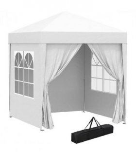 2mx2m Pop Up Gazebo Party Tent Canopy Marquee with Storage Bag White