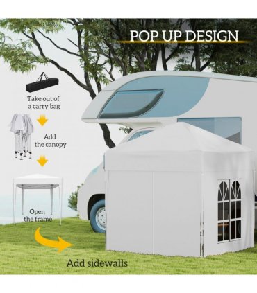 2mx2m Pop Up Gazebo Party Tent Canopy Marquee with Storage Bag White