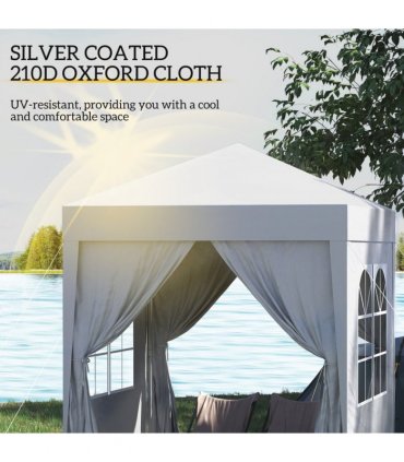 2mx2m Pop Up Gazebo Party Tent Canopy Marquee with Storage Bag White