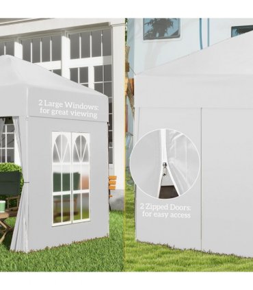 2mx2m Pop Up Gazebo Party Tent Canopy Marquee with Storage Bag White