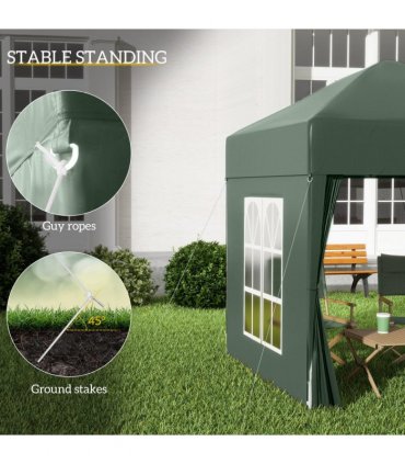 Pop Up Gazebo Canopy, size (2 x 2m)-Green