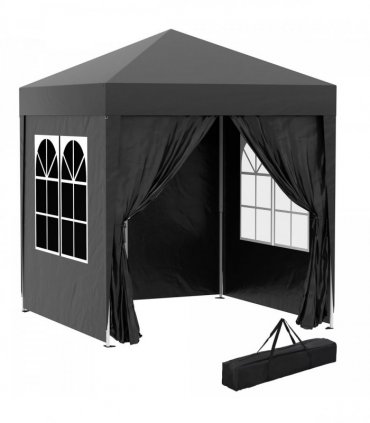 2mx2m Pop Up Gazebo Party Tent Canopy Marquee with Storage Bag Black