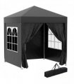 2mx2m Pop Up Gazebo Party Tent Canopy Marquee with Storage Bag Black