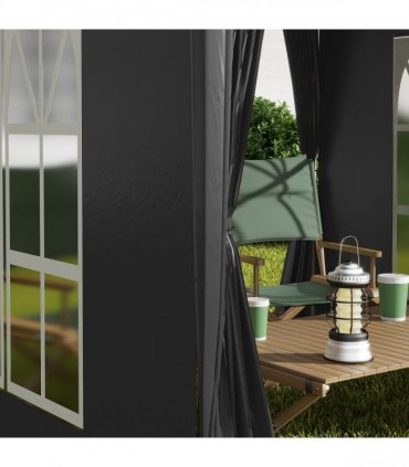 2mx2m Pop Up Gazebo Party Tent Canopy Marquee with Storage Bag Black
