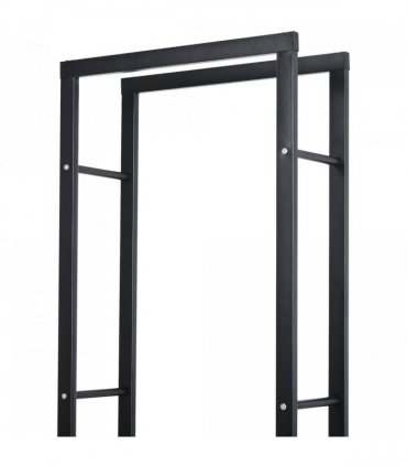 HOMCOM 150cm Metal Firewood Log Holder Rack Elevated Design, Base Side Rails — Size: 40cm x 25cm x 150cm