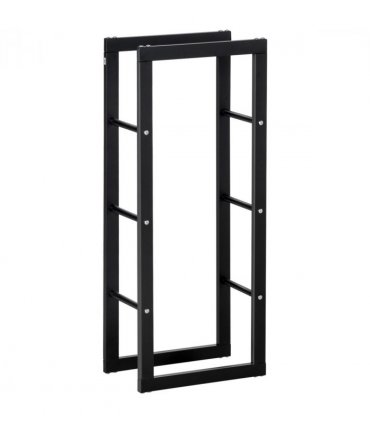 Metal Rust-Resistant Firewood Log Rack Black