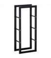 Metal Rust-Resistant Firewood Log Rack Black