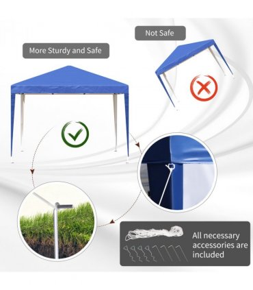 3 x 3m Garden Pop Up Gazebo Marquee Party Tent Wedding Canopy Blue