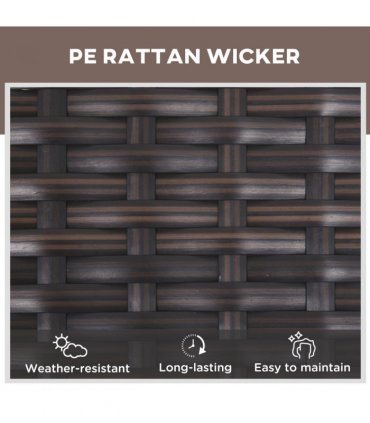 Rattan Recliner Lounger Set-Brown