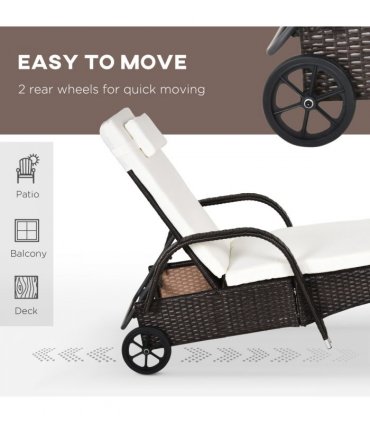 Rattan Recliner Lounger Set-Brown