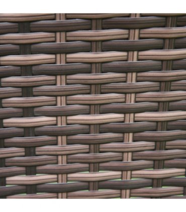 3 Pcs Rattan Bistro Set: 1 x Table, 2 x Chairs-Brown