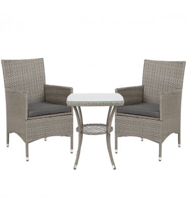 3pc Rattan Coffee Set-Grey