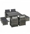Rattan Furniture Set Wicker Weave Patio Dining Table Seat Mixed Grey