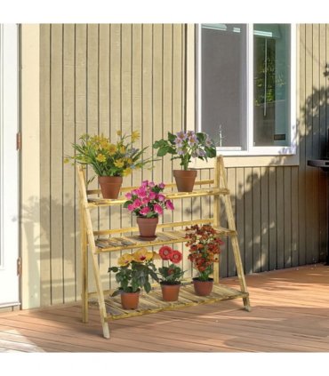 Flower Stand, 100Lx37Wx93H cm, Wood — Size: 100L x 37W x 93H cm